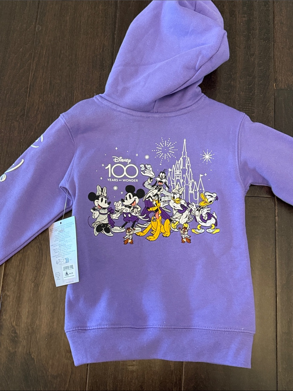 NWT Disney World Disney Parks Kids 100 Years of wonder Embroidered Purple Hoodie